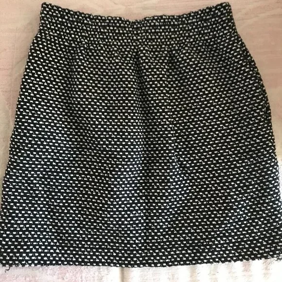 J. Crew Womens Mini Skirt Size 0 Black & White Elastic Waist - Picture 2 of 4